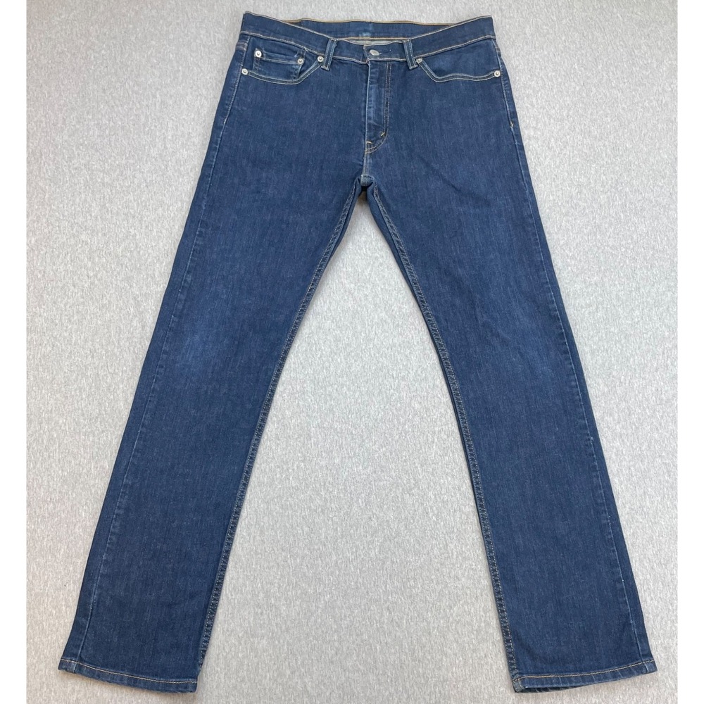 Levis 513 Jeans Mens 32 x 32 Blue Cotton Blend Stretch Slim Straight
